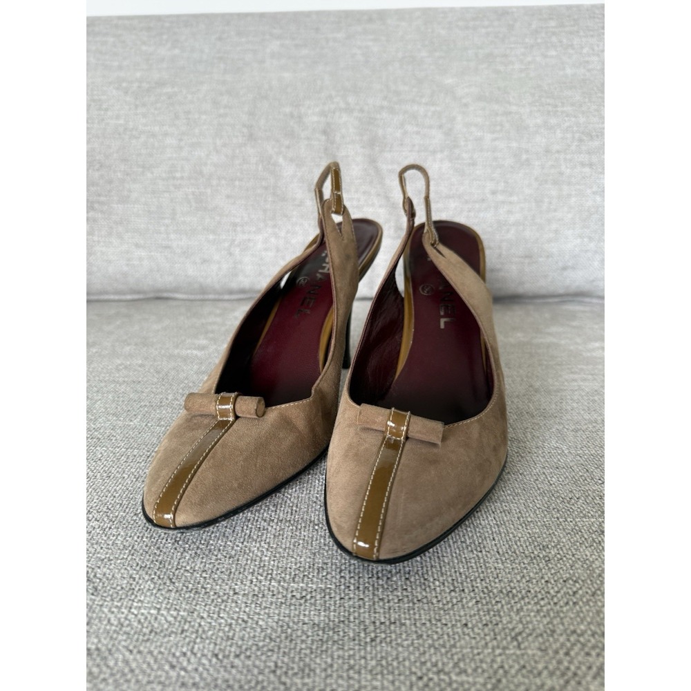 Chanel Women's Brown Suede Slingback Pumps Size 37 (US 7)